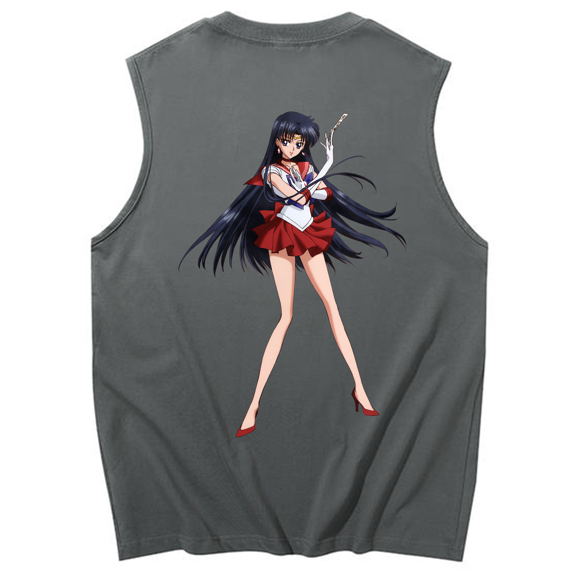 （画像用） 美少女戦士セーラームーン 火野レイ ひの レイ Sailor Moon Hino Rei （セーラーマーズ,Sailor Mars） コットン100％タンクトップ（背面プリント）